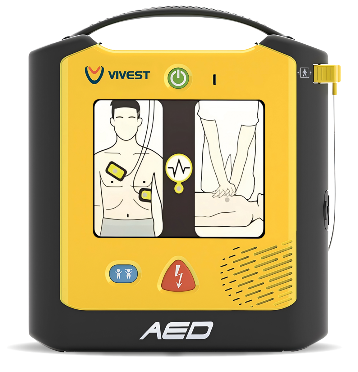 Vivest A1 — halfautomatische AED met pictogrammenpaneel