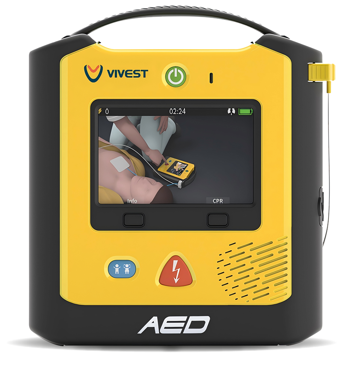 Vivest A3 — halfautomatische AED met 5-inch kleurenscherm